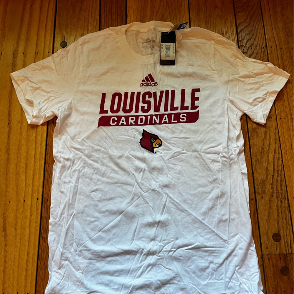 Louisville Cardinals Adidas White Amplifier Tee, size medium , NWT